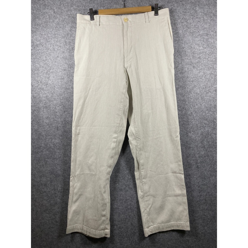 Southern Tide The Skipjack Mens Seersucker Striped Pants Khaki White 32x32